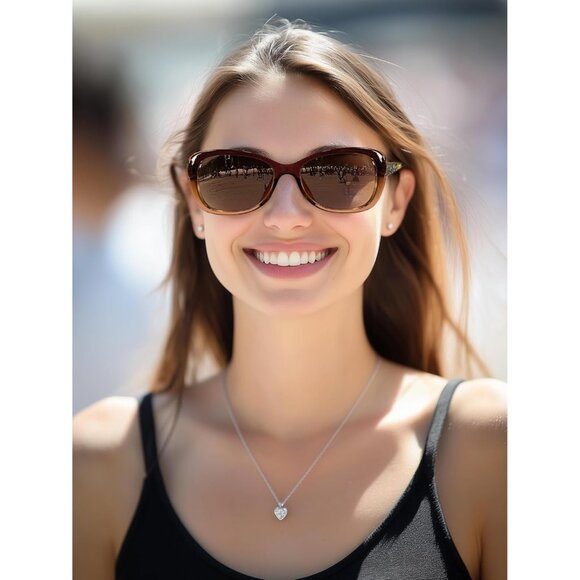 Women\'s Tan Retro Shades Photochromic Lens Sparkling Crystal Sunglasses main image 5